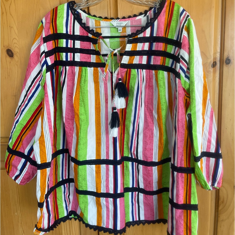 Crown and Ivy 2X Striped Tunic